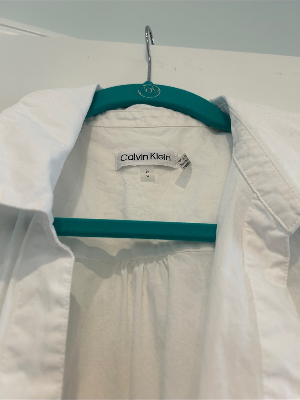 Calvin Klein White Front-Tie Puff Sleeve Shirt - Picture 3 of 4
